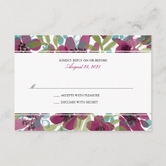 Tarjeta De Confirmación De Asistencia Jardín elegante de flores acuáticas | Confirmación