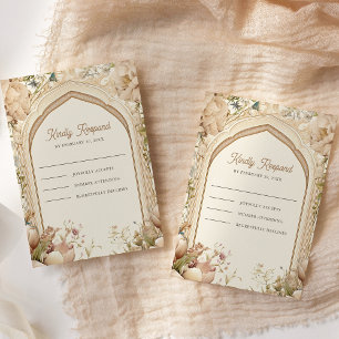 Tarjeta De Confirmación De Asistencia Jardín Floral Palacio de Bodas Indio
