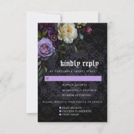 Tarjeta De Confirmación De Asistencia Jardín gótico morado elegante Moody | Opciones de 