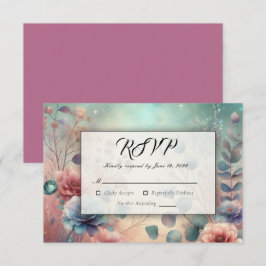 Tarjeta De Confirmación De Asistencia Jardín Secreto en Brillo de Noche