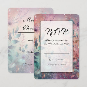 Tarjeta De Confirmación De Asistencia Jardín Secreto en Resplandor Nocturno de Boda