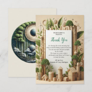 Tarjeta De Confirmación De Asistencia Jardines y edificios ecológicos en armonía