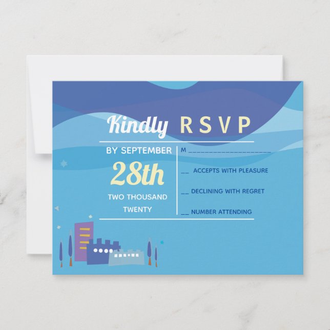 Tarjeta De Confirmación De Asistencia Jerusalem Israel Bar Bat Mitzvah Reply Card (Anverso)