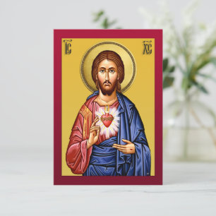 Tarjeta De Confirmación De Asistencia Jesucristo hijo de Dios nuevo rojo