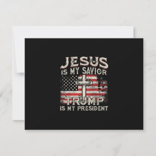 Tarjeta De Confirmación De Asistencia Jesús Es Mi Salvador Trump Es Mi Presidente Bander