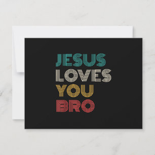 Tarjeta De Confirmación De Asistencia Jesús Te Ama Hermano, Gracioso Retro De Fe Cristia