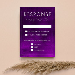 Tarjeta De Confirmación De Asistencia Jewel Tone Romance | Amatista | Boda