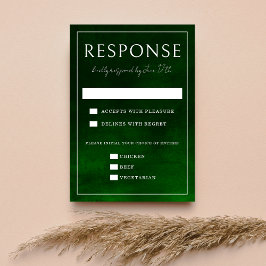 Tarjeta De Confirmación De Asistencia Jewel Tone Romance | Esmeralda | Boda