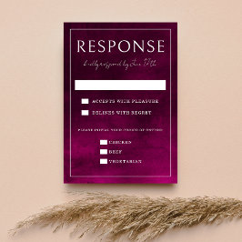 Tarjeta De Confirmación De Asistencia Jewel Tone Romance | Granate | Boda