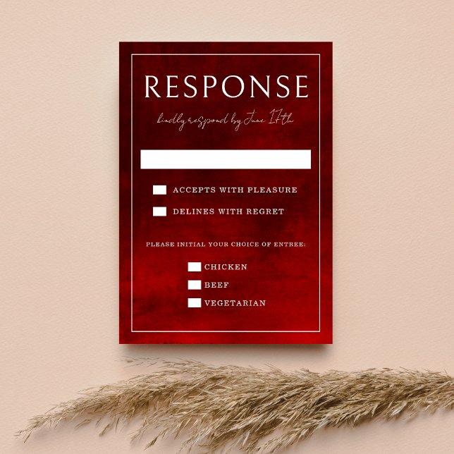 Tarjeta De Confirmación De Asistencia Jewel Tone Romance | Ruby | Boda (Subido por el creador)