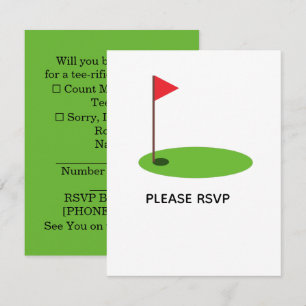 Tarjeta De Confirmación De Asistencia Jubilación de golf con bandera de golf 