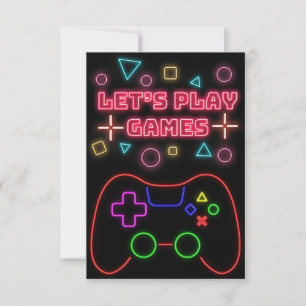 Tarjeta De Confirmación De Asistencia Juegos de Gaming Diviértete Jugando