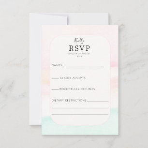 Tarjeta De Confirmación De Asistencia Katie - Boda de acuarela Pastel
