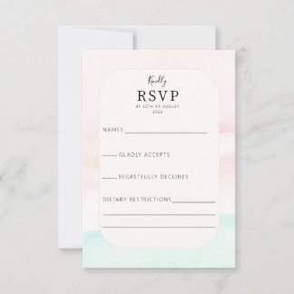 Tarjeta De Confirmación De Asistencia Katie - Boda de acuarela Pastel