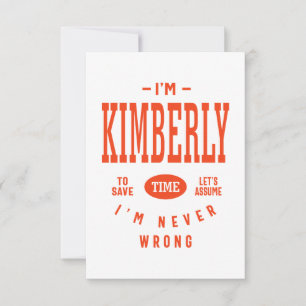 Tarjeta De Confirmación De Asistencia Kimberly Personalized Name Birthday Gift