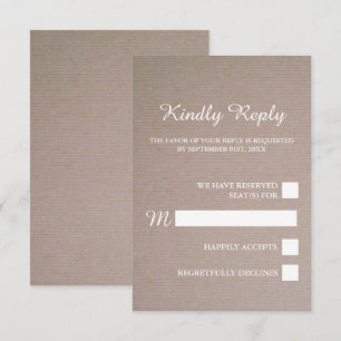 Tarjeta De Confirmación De Asistencia Kraft Wedding RSVP, un país ruso