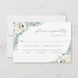 Tarjeta De Confirmación De Asistencia Kristen Elegant Boho Greenery Comida Boda