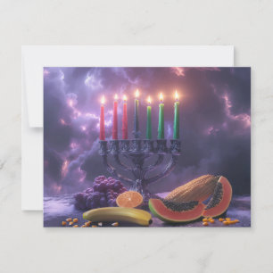 TARJETA DE CONFIRMACIÓN DE ASISTENCIA KWANZAA - FELIZ KWANZAA -