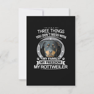 Tarjeta De Confirmación De Asistencia La camiseta de Rottweiler tres cosas que no puedes