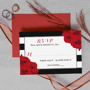 Tarjeta De Confirmación De Asistencia La colección de boda chic moderna de lujo - Rosas 