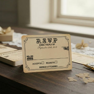Tarjeta De Confirmación De Asistencia La Colección de Boda Steampunk Victoriana