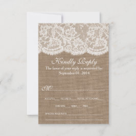 Tarjeta De Confirmación De Asistencia La colección de Bodas Burlap & Lace