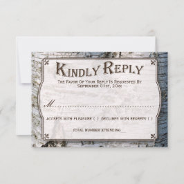 Tarjeta De Confirmación De Asistencia La colección de Bodas de árbol de birch plateado y