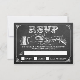 Tarjeta De Confirmación De Asistencia La colección de Bodas de Chalkboard Marriage