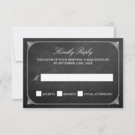 Tarjeta De Confirmación De Asistencia La colección de Bodas de Chalkboard Marriage