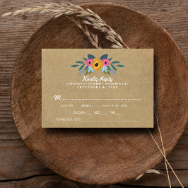 Tarjeta De Confirmación De Asistencia La colección de Bodas de flores de Kraft