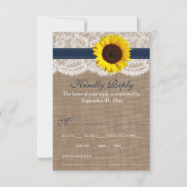 Tarjeta De Confirmación De Asistencia La colección de Bodas de girasol ruso - Armada