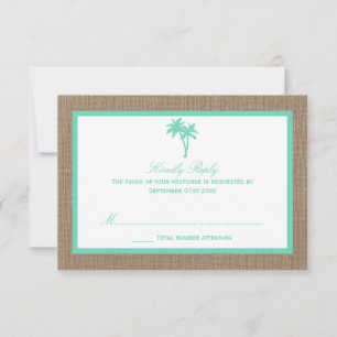 Tarjeta De Confirmación De Asistencia La colección de bodas de palmeras tropicales