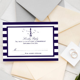 Tarjeta De Confirmación De Asistencia La Colección de Bodas del Faro Náutico