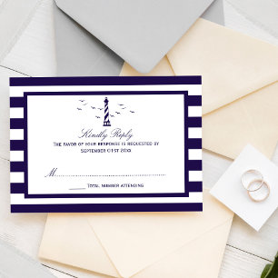 Tarjeta De Confirmación De Asistencia La Colección de Bodas del Faro Náutico