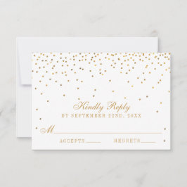 Tarjeta De Confirmación De Asistencia La colección de Bodas Glam Gold Confetti