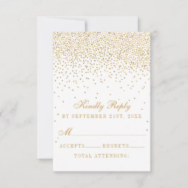 Tarjeta De Confirmación De Asistencia La colección de Bodas Glam Gold Confetti