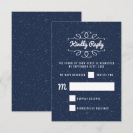 Tarjeta De Confirmación De Asistencia La Colección de Bodas Noche Estrellada