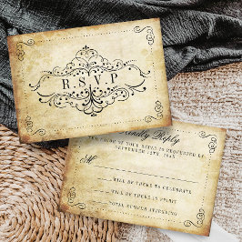 Tarjeta De Confirmación De Asistencia La colección Ornate Flourish Vintage Wedding