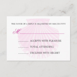 Tarjeta De Confirmación De Asistencia La concha de peregrino Shell del vintage de Baby