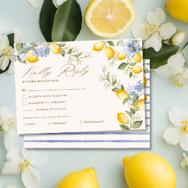 Tarjeta De Confirmación De Asistencia La Dolce Vita Lemon Citrus Mediterranean Wedding