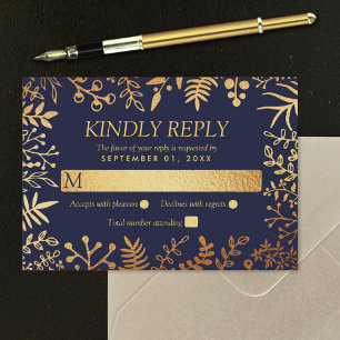 Tarjeta De Confirmación De Asistencia La elegante colección de Bodas florales de la Mari
