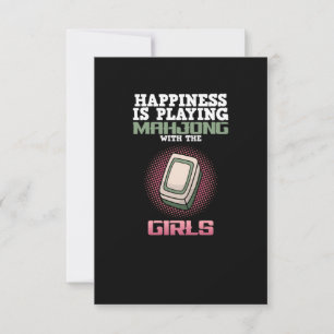 Tarjeta De Confirmación De Asistencia La felicidad es jugar los juegos de Mahjong Game P