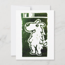 Tarjeta De Confirmación De Asistencia La linoleografía de The Wonder Dog