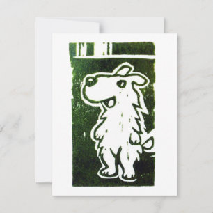 Tarjeta De Confirmación De Asistencia La linoleografía de The Wonder Dog