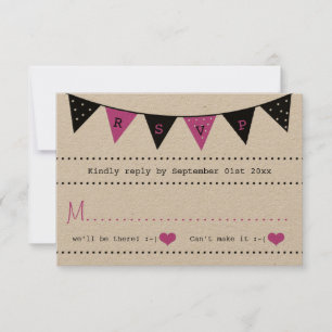 Tarjeta De Confirmación De Asistencia La moderna colección de Bodas de Bunting