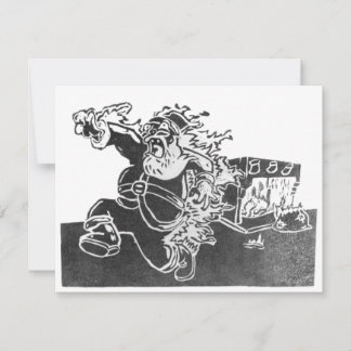 Tarjeta De Confirmación De Asistencia La Noche Antes de Navidad Linocut