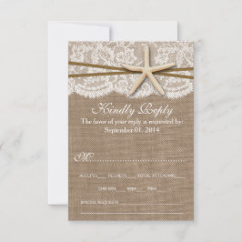 Tarjeta De Confirmación De Asistencia La Rustic Starfish Beach Wedding