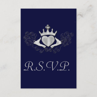Tarjeta De Confirmación De Asistencia La tarjeta Claddagh R.S.V.P (Plata)