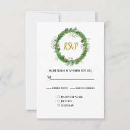 Tarjeta De Confirmación De Asistencia La Temporada para Casarse | Boda de Vegetación Inv