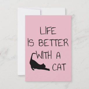 Tarjeta De Confirmación De Asistencia La vida es mejor con un gato - Amantes de los gato